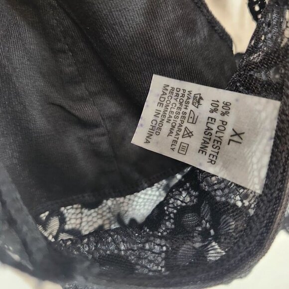 Shein 4 Piece Lingerie Set in Black‎ Floral Lace - Size XL - Picture 5 of 8